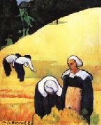 Emile Bernard The Harvest(Breton Landscape) oil painting on canvas